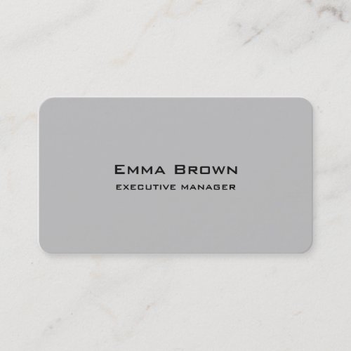 Trendy Modern Elegant Silver Grey Manager Business Card