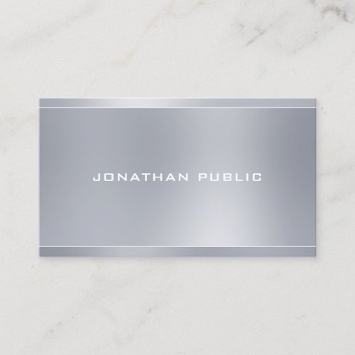 Trendy Modern Elegant Silver Template Professional Business Card