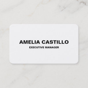 Trendy Modern Elegant Simple Black White Bold Business Card