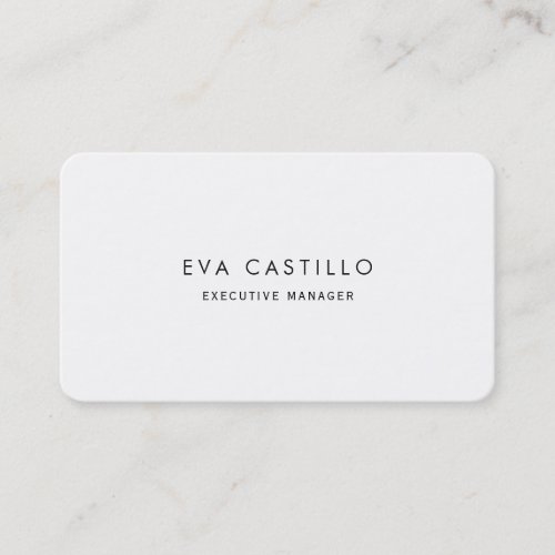 Trendy Modern Elegant Simple Black White Matte Business Card