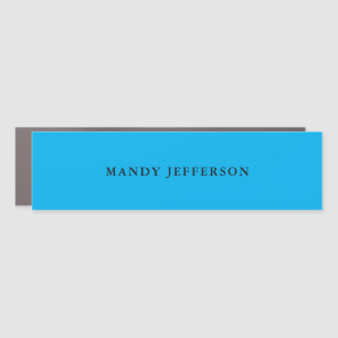 Trendy Modern Elegant Simple Blue Add Your Name Car Magnet