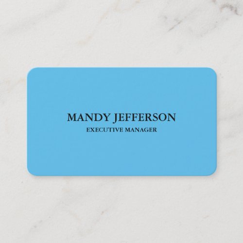 Trendy Modern Elegant Simple Blue Manager Business Card