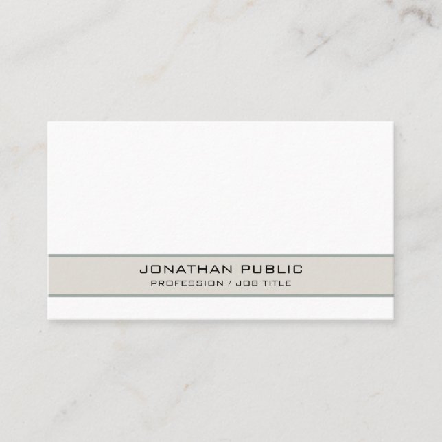 Trendy Modern Elegant Simple Chic Professional Business Card (Front)