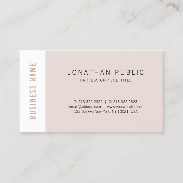 Trendy Modern Elegant Simple Corporate Template Business Card (Front)