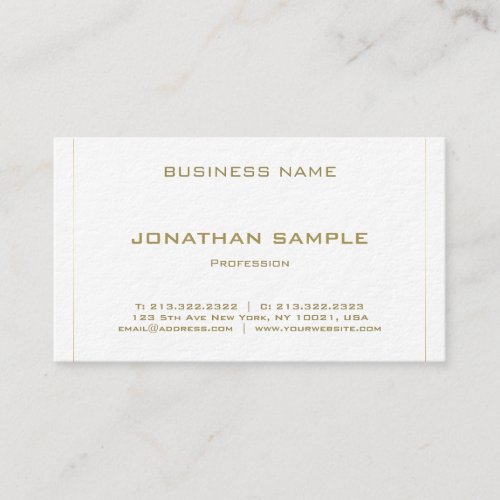 Trendy Modern Elegant Simple Gold Striped Luxury Business Card