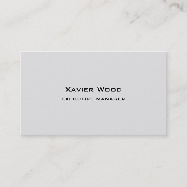 Trendy Modern Elegant Simple Grey Manager Business Card (Front)