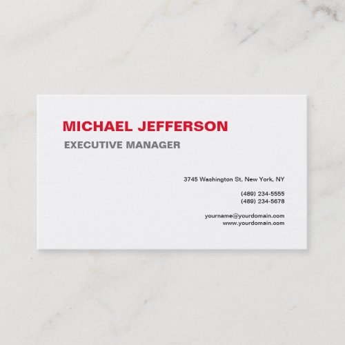 Trendy Modern Elegant Simple Minimalist Business Card