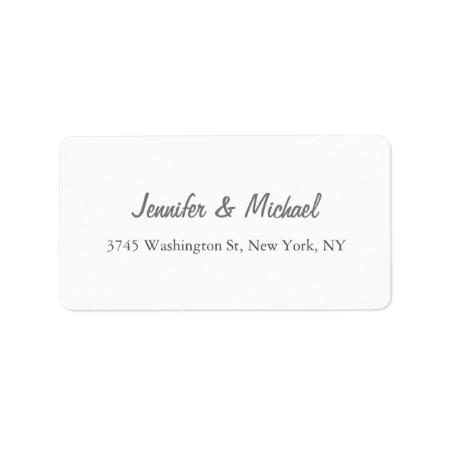 Trendy Modern Elegant Simple Minimalist Wedding Label (Front)