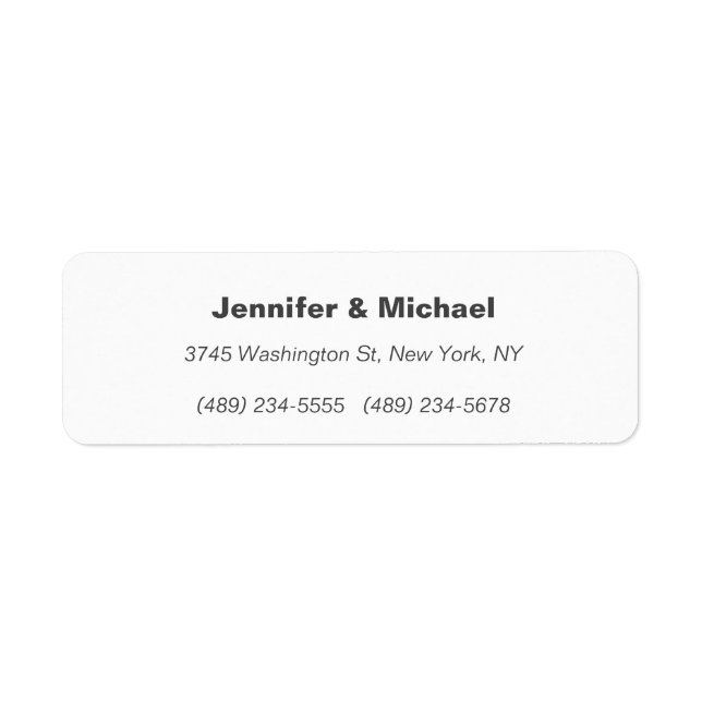 Trendy Modern Elegant Simple Minimalist Wedding Label (Front)