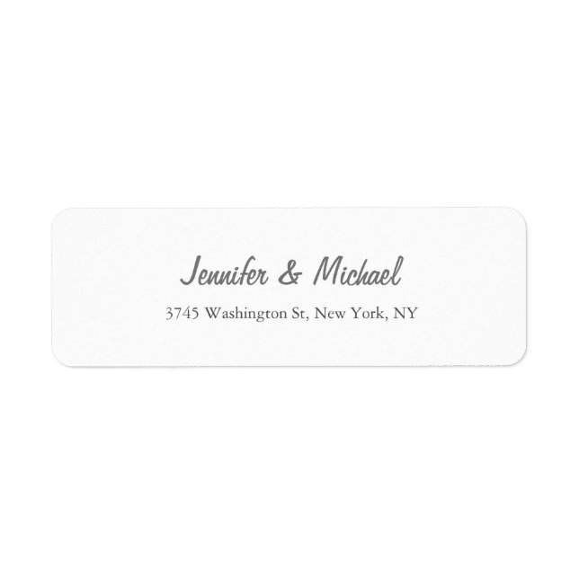 Trendy Modern Elegant Simple Minimalist Wedding Label (Front)