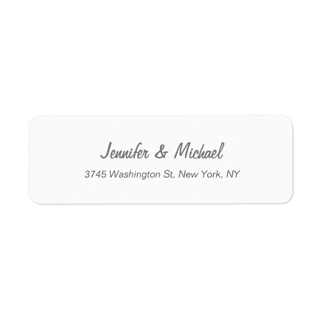 Trendy Modern Elegant Simple Minimalist Wedding Label (Front)