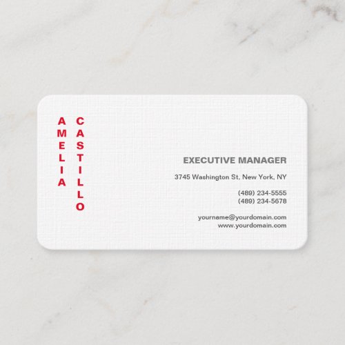 Trendy Modern Elegant Simple Premium Linen Business Card