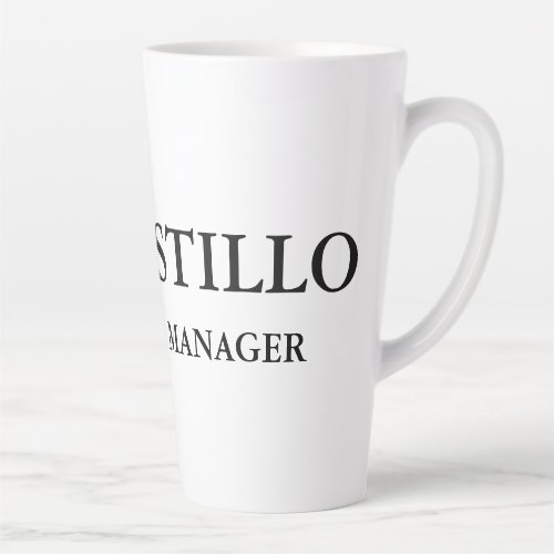 Trendy Modern Elegant Simple White Manager Latte Mug