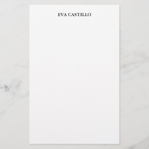 Trendy Modern Elegant Simple White Professional Stationery