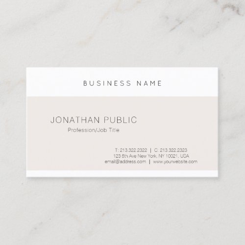 Trendy Modern Elegant Sleek Design Cute Template Business Card