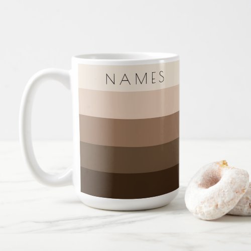 Trendy Modern Elegant Template Text Names Custom Coffee Mug