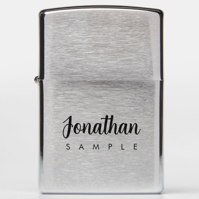 Trendy Modern Elegant Template Typography Name Zippo Lighter (Front)