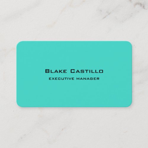 Trendy Modern Elegant Turquoise Blue White Business Card