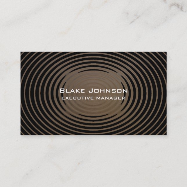 Trendy Modern Elegant Waves Pattern Brown Business Card (Front)