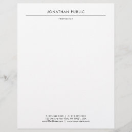 Trendy Modern Elegant White Minimalist Template Letterhead