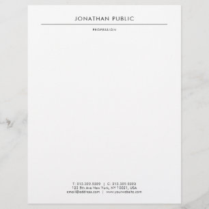 Trendy Modern Elegant White Minimalist Template Letterhead