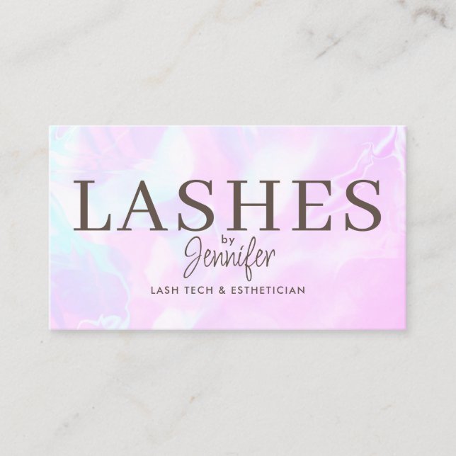 Trendy Modern Eyelash Extensions QR Code Luxury Business Card (Front)