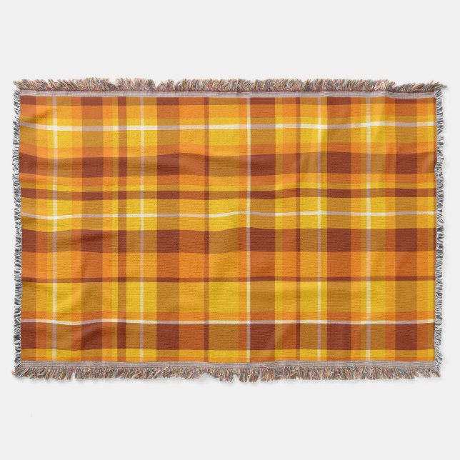 Trendy Modern Fall Color Block Throw Blanket (Front)
