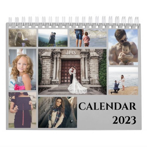 Trendy Modern Family Photo Collage 2023 Calendar