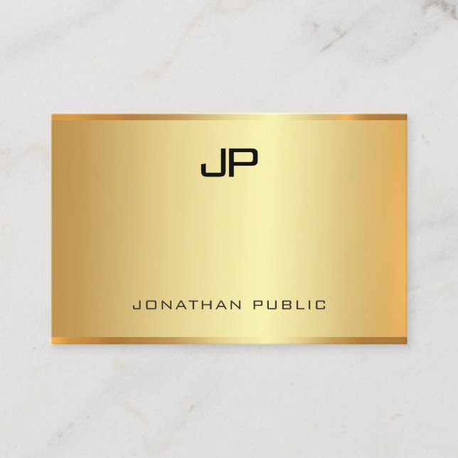 Trendy Modern Faux Gold Elegant Professional Business Card (Front)