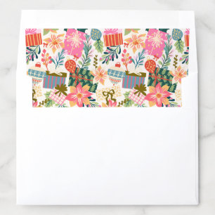 trendy modern festive pattern christmas card envelope liner