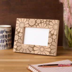 Trendy Modern Floral Daisy Pattern Engraved Frames