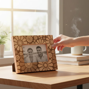 Trendy Modern Floral Daisy Pattern Engraved Frames