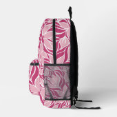 Trendy Modern Floral Pattern Monogram Cool Pink   Printed Backpack (Right)
