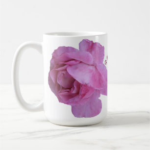 Trendy modern floral pretty pink rose floral Mom Coffee Mug