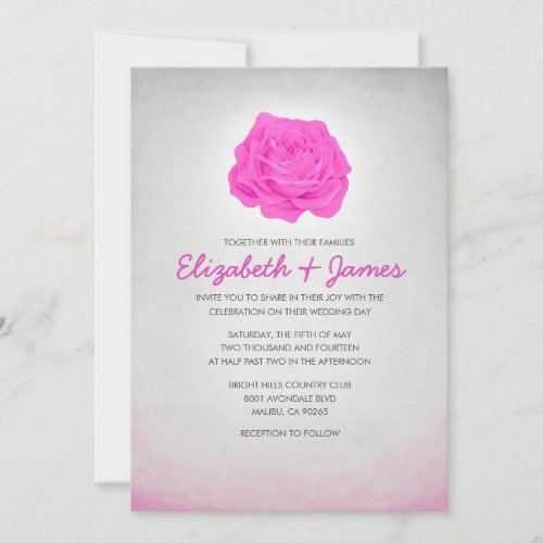 Trendy Modern Floral Wedding Invitations