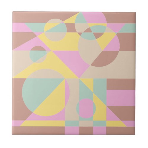 Trendy Modern Geometric Pastel Changeable Colors  Ceramic Tile
