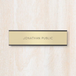 Trendy Modern Gold Black Glamorous Template Door Sign