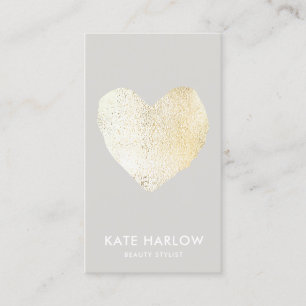Trendy Modern Gold Heart Beauty Salon Business Card