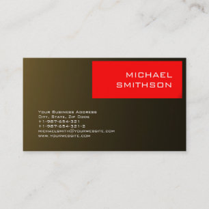 Trendy Modern Gold Red Stripe Business Card
