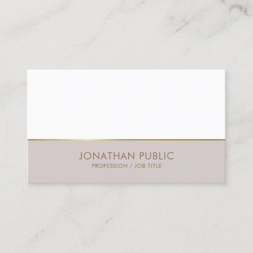 Trendy Modern Gold Sophisticated Plain Luxury Business Card