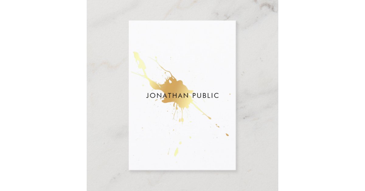 Trendy Modern Gold Splash Elegant Template Business Card | Zazzle