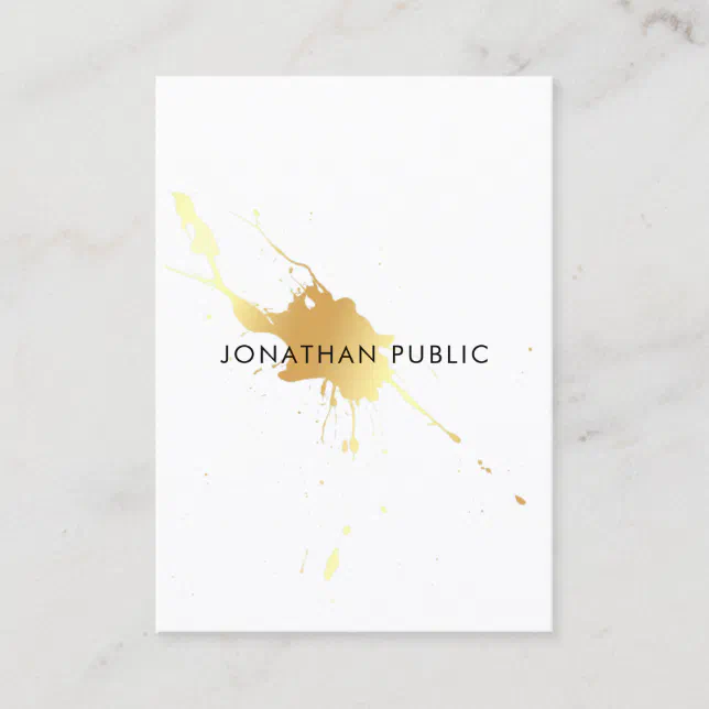Trendy Modern Gold Splash Elegant Template Business Card | Zazzle