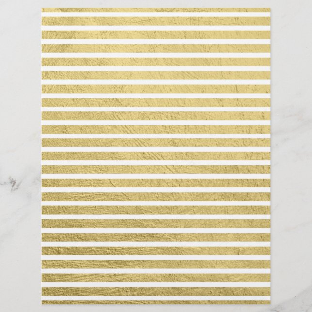 Trendy Modern Gold Stripes Glam Scrapbook Paper (Front)