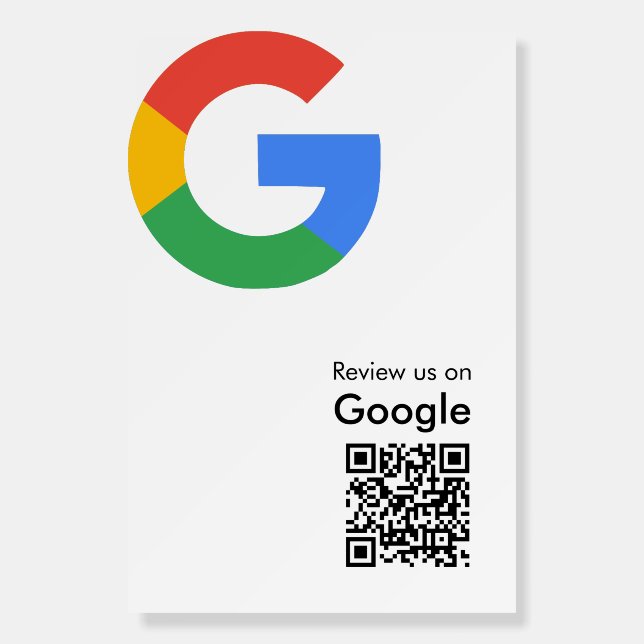 Trendy Modern Google Review QR Code Foam Board (Front)
