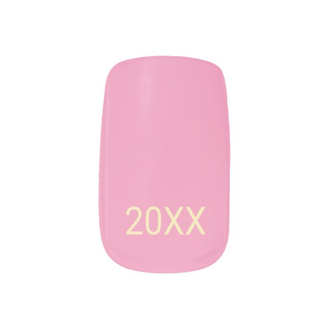 Trendy Modern Graduate Pink Yellow Graduation Minx Nail Art (Right Thumb)
