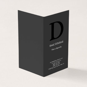 Trendy modern gray black bold monogram business card