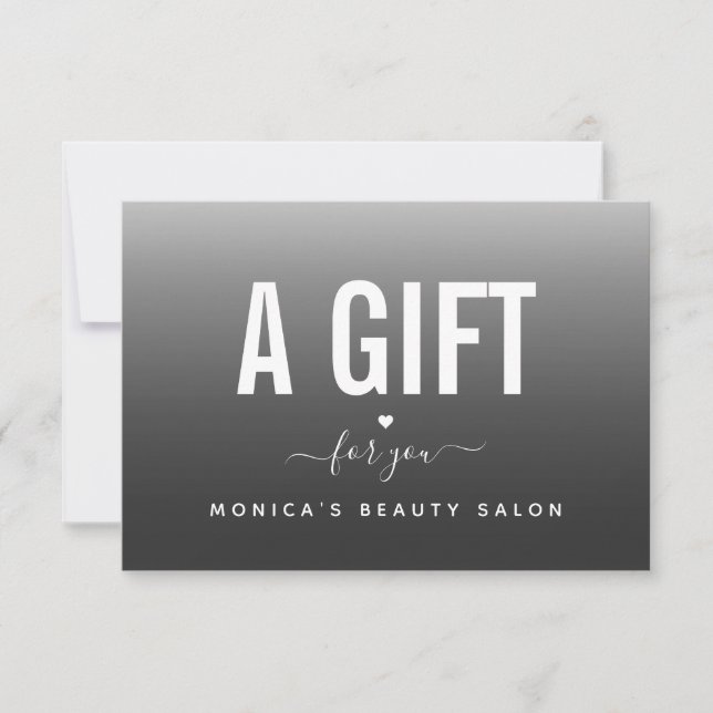 Trendy & Modern Gray Ombre Gradient Beauty Salon (Front)