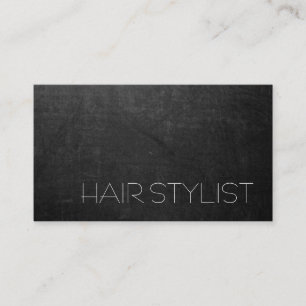 Trendy Modern Grey Chalkboard Hair Stylist Business Card