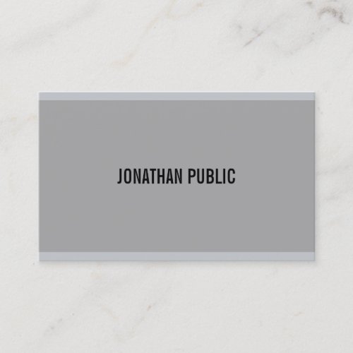 Trendy Modern Grey Elegant Minimalistic Template Business Card