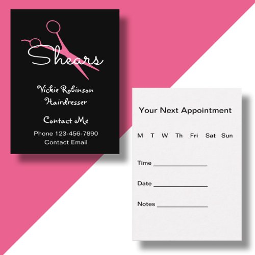 Trendy Modern Hairstylist Appointment Cards